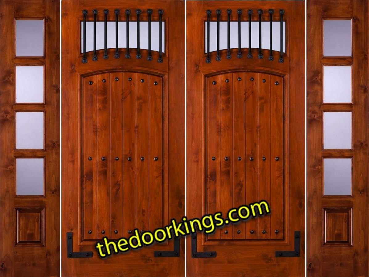 sw64 knotty alder double door with two sw 68 sidelites